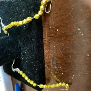 Hand made gold beaded dangle ear rings